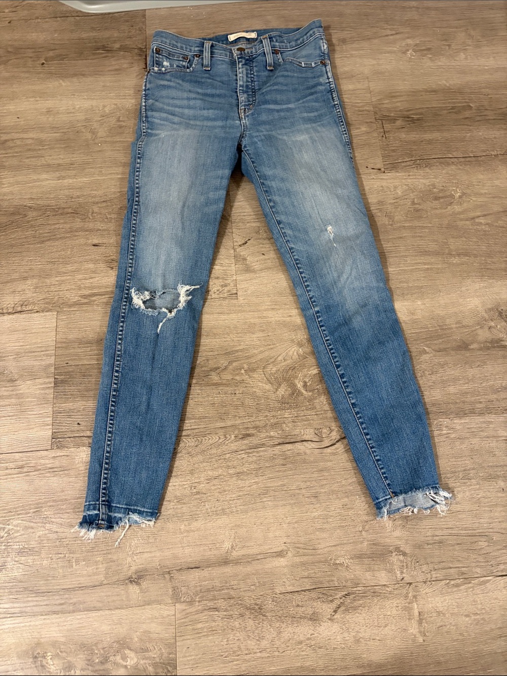 Madewell Light Blue Distressed Skinny Jeans